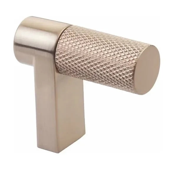 The Emtek Select Rectangular Knurled Cabinet Finger Pull 1 1/2" in Satin Copper finish