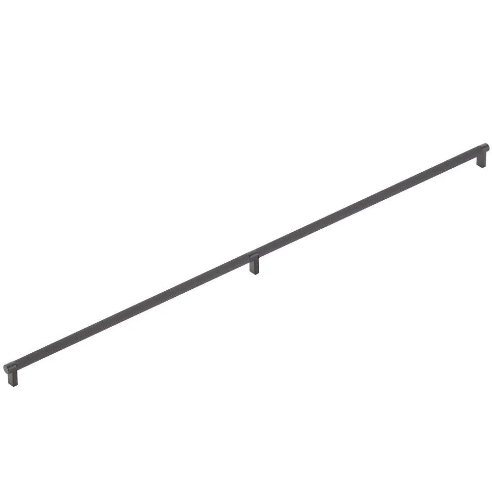 The Emtek Select Rectangular Stem Knurled Appliance Pull in Flat Black finish
