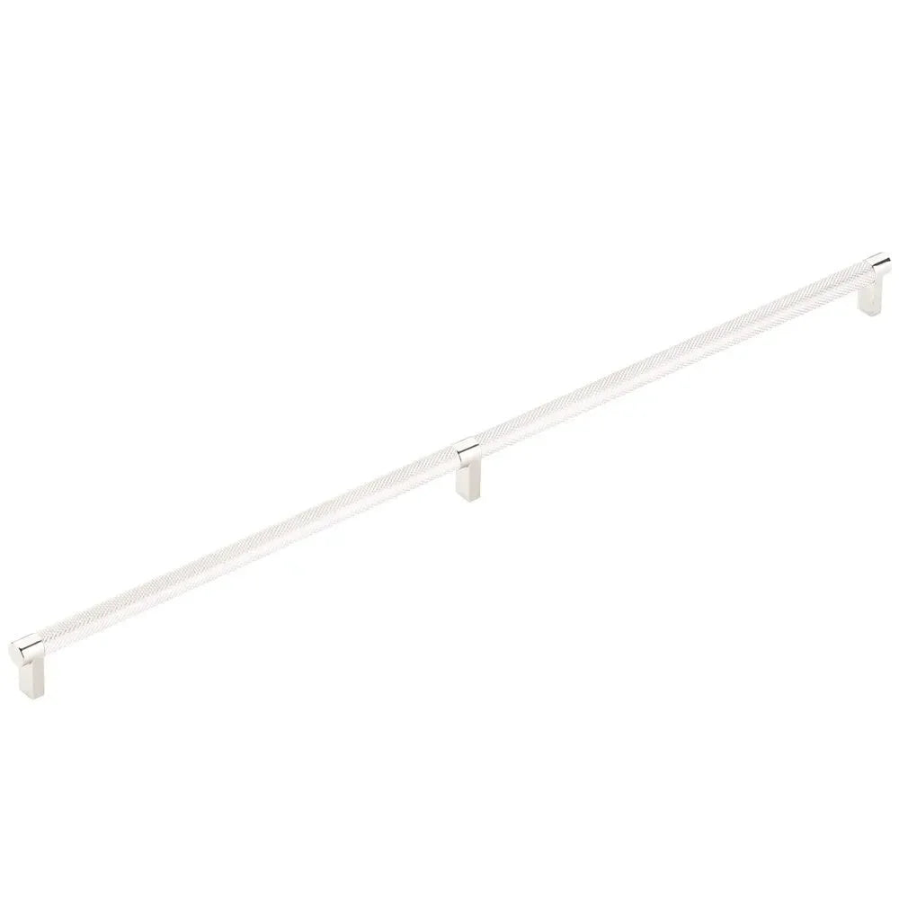 The Emtek Select Rectangular Stem Knurled Appliance Pull in Lifetime Polished Nickel finish