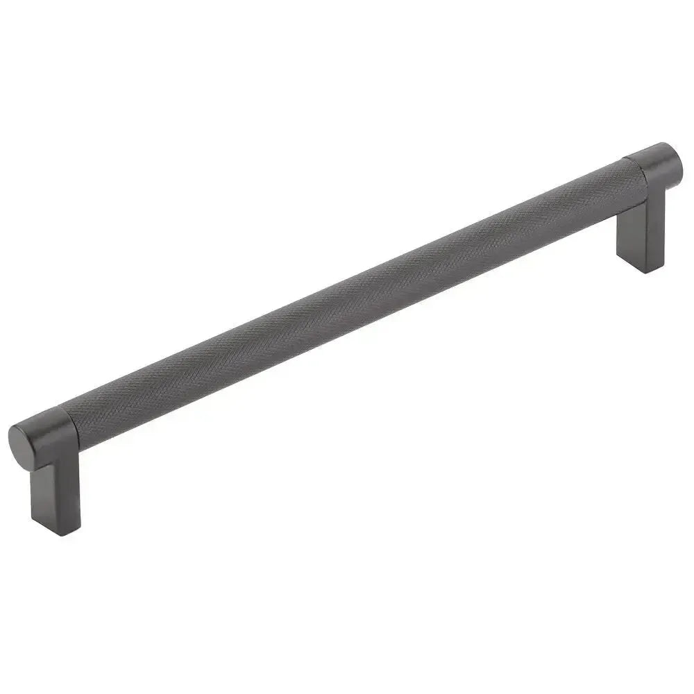 Emtek Select Rectangular Stem Knurled Cabinet Pull in 