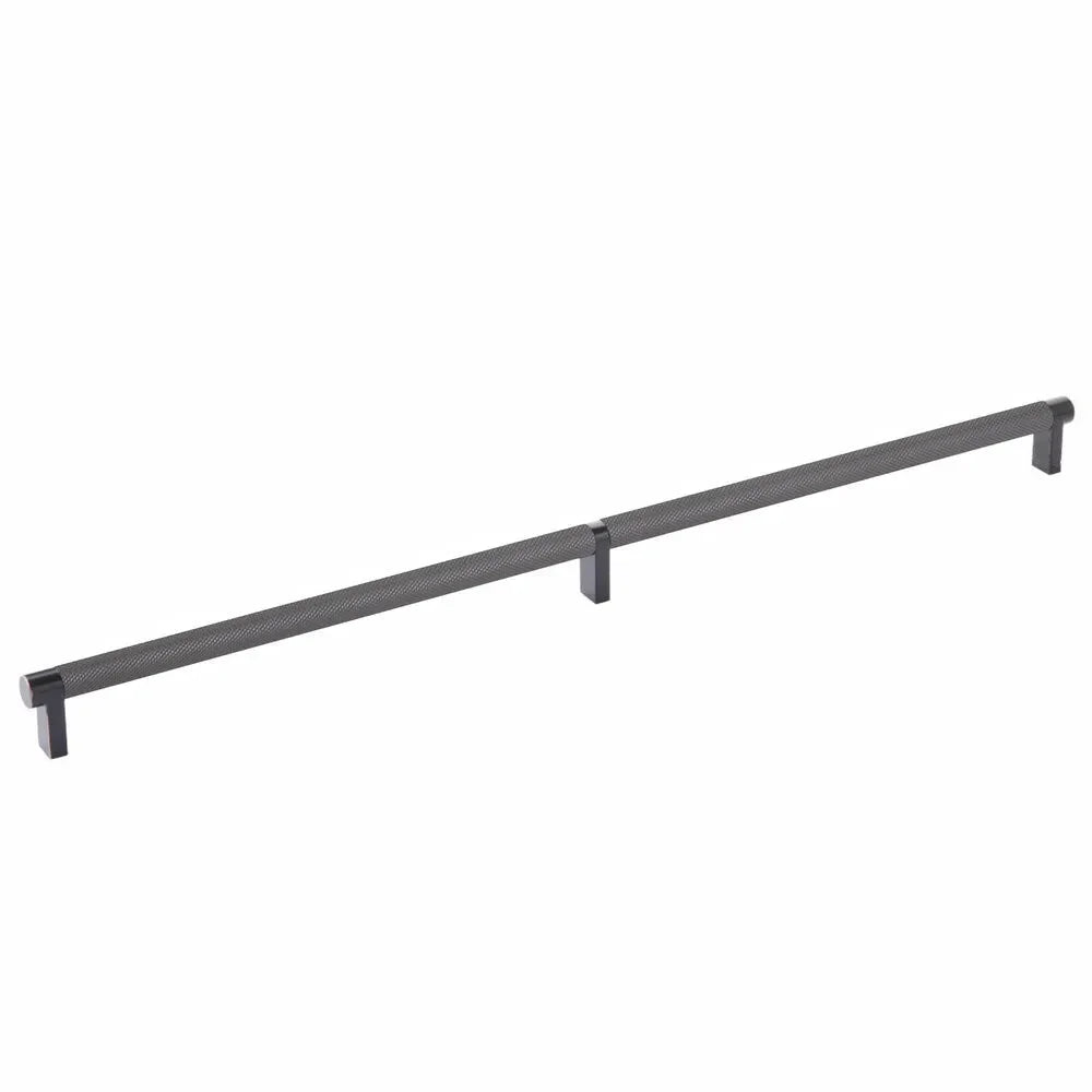 The Emtek Select Rectangular Stem Knurled Cabinet Pull in Oil Rubbed Bronze finish