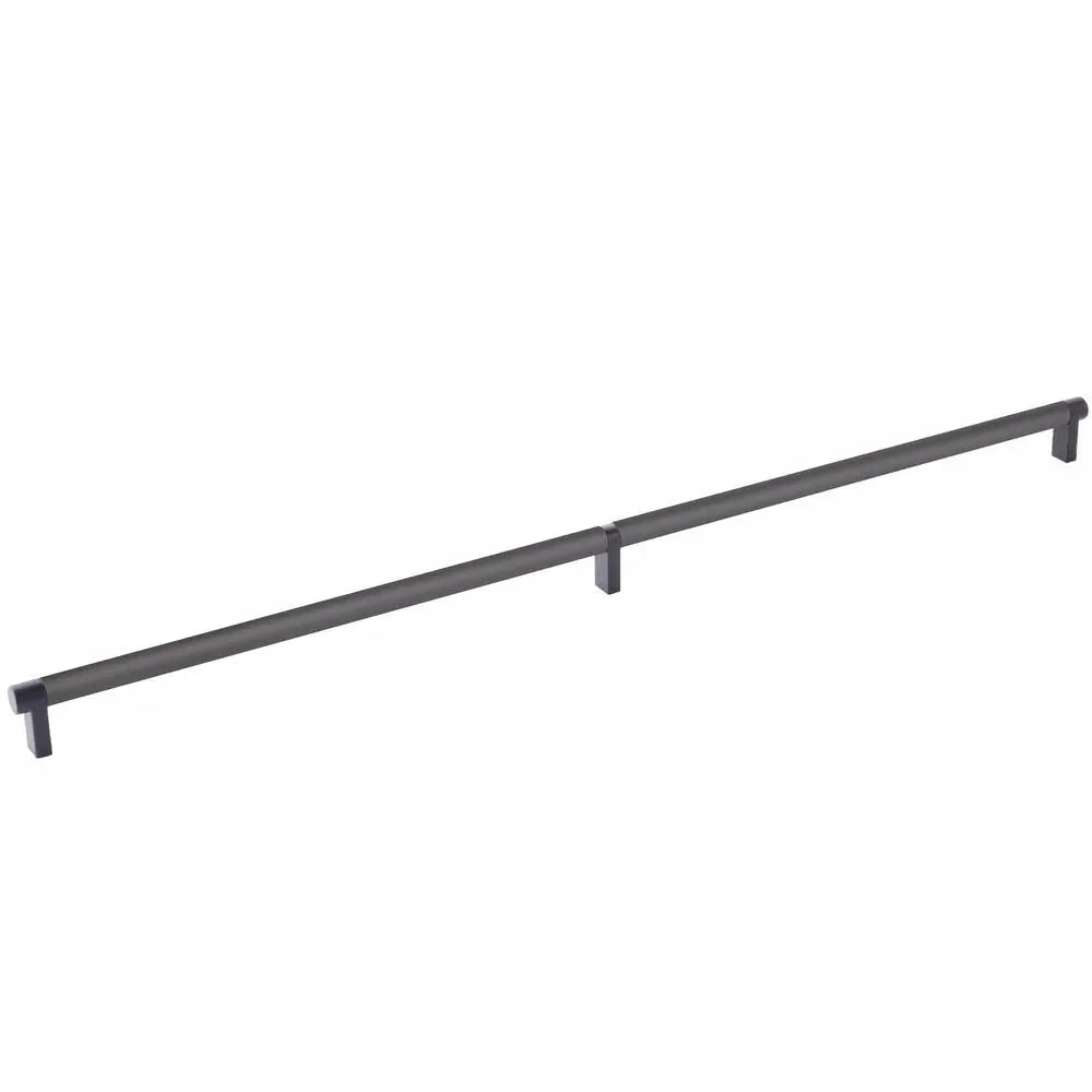 The Emtek Select Rectangular Stem Smooth Cabinet Pull in Flat Black finish