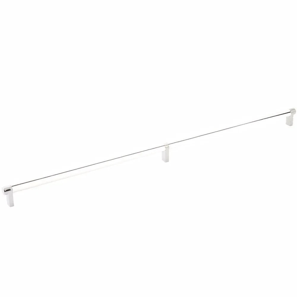 The Emtek Select Rectangular Stem Smooth Cabinet Pull in Lifetime Polished Nickel finish
