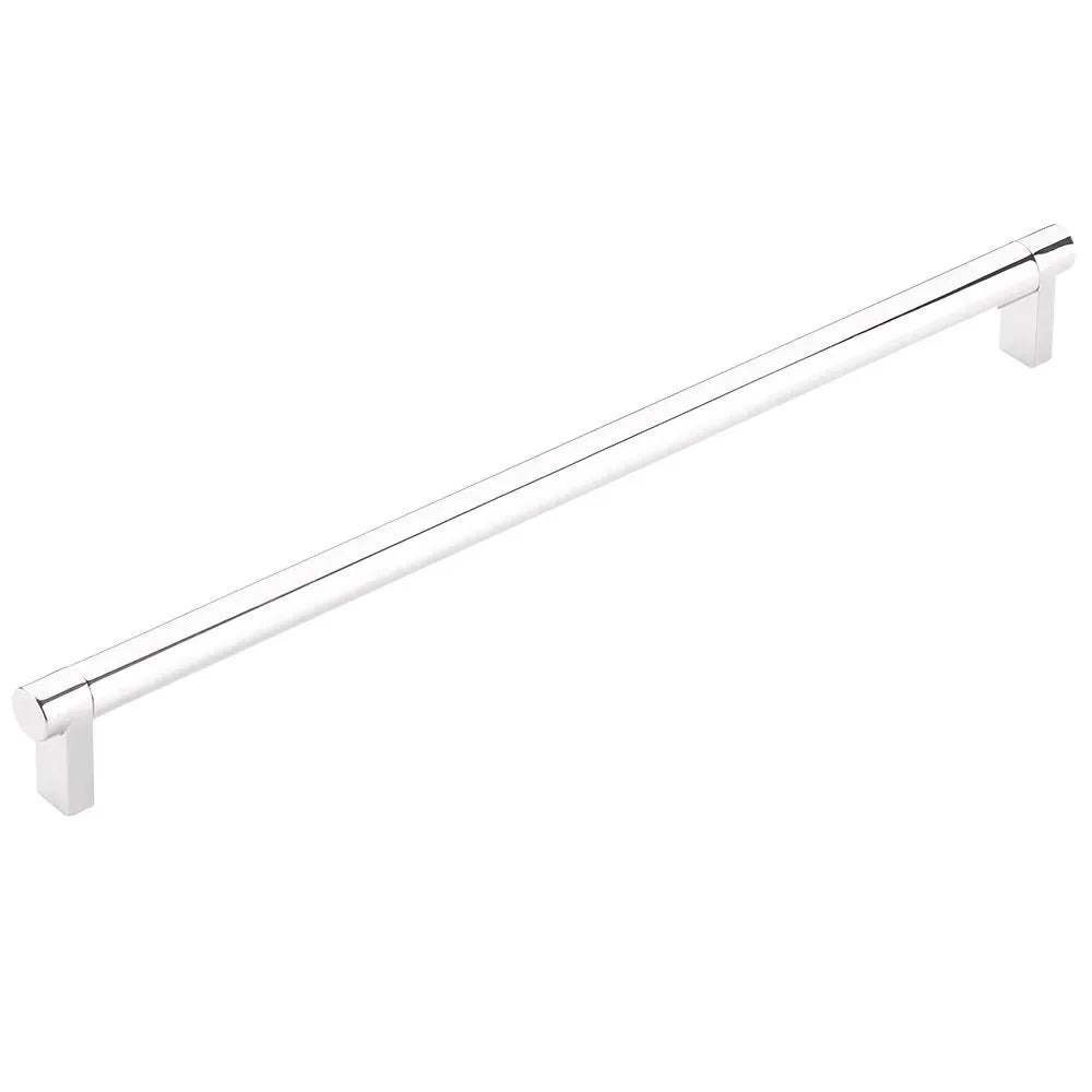The Emtek Select Rectangular Stem Smooth Cabinet Pull in Polished Chrome finish