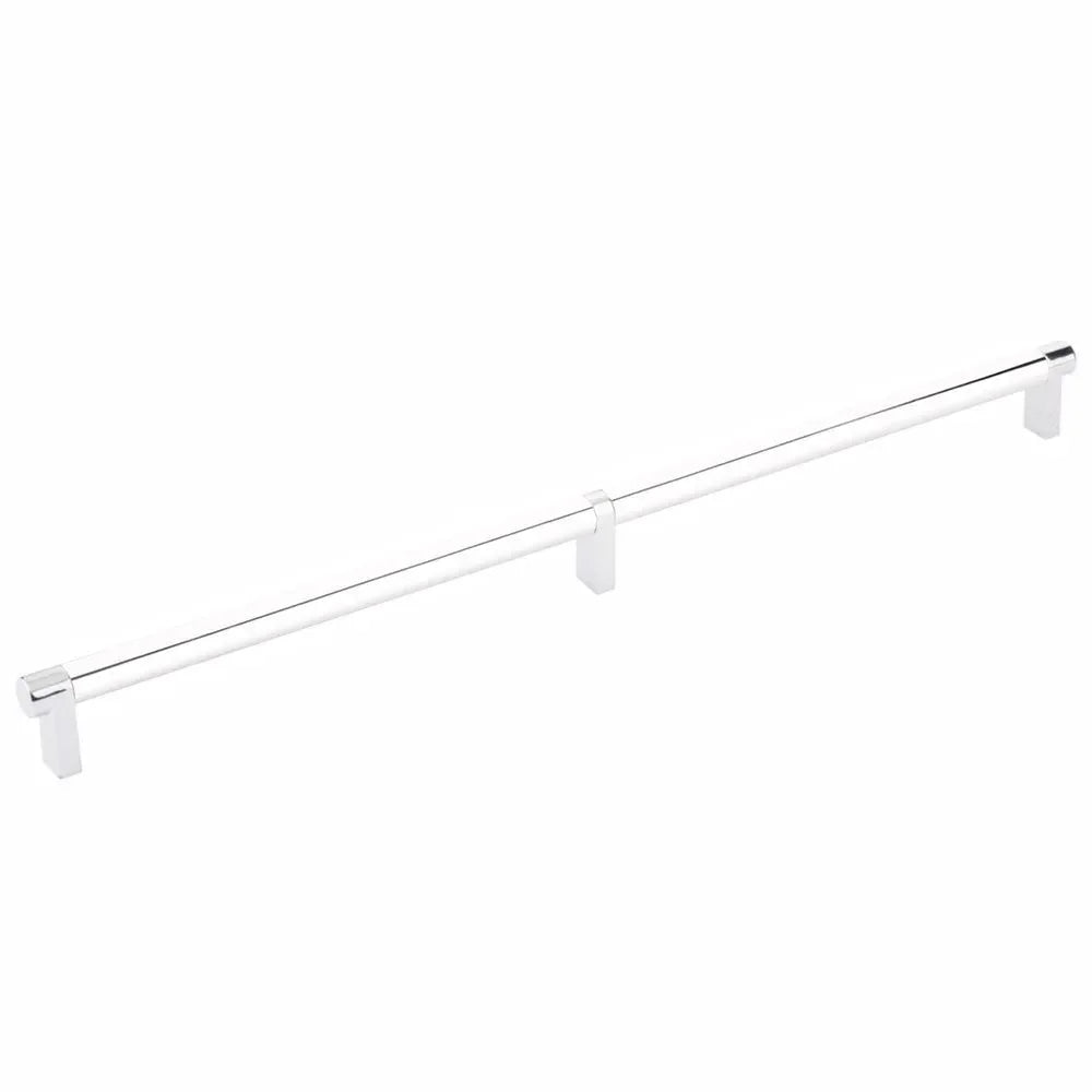 The Emtek Select Rectangular Stem Smooth Cabinet Pull in Polished Chrome finish