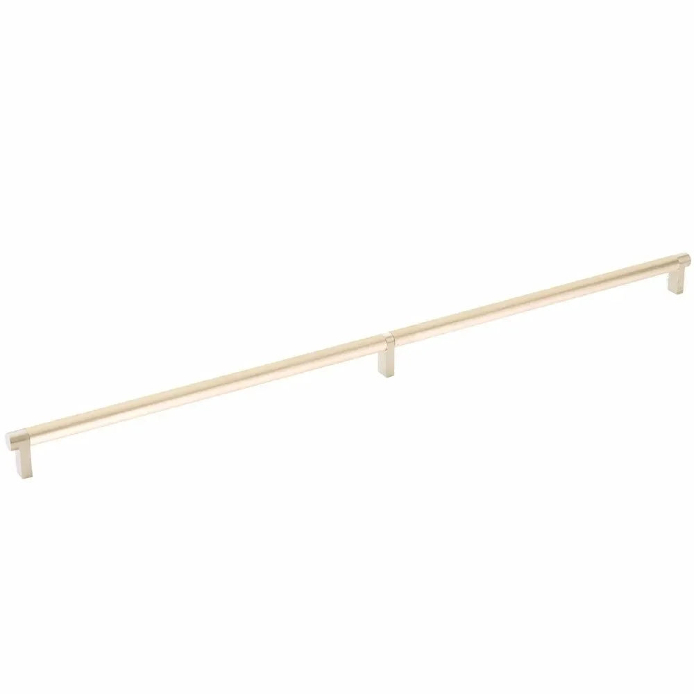 The Emtek Select Rectangular Stem Smooth Cabinet Pull in Satin Brass finish