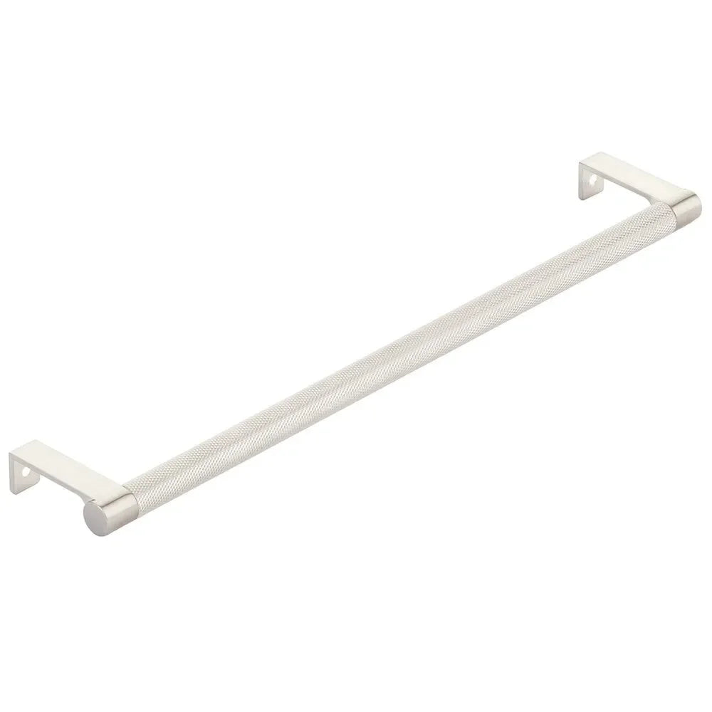 The Emtek Select Round Knurled Cabinet Edge Pull in Satin Nickel finish