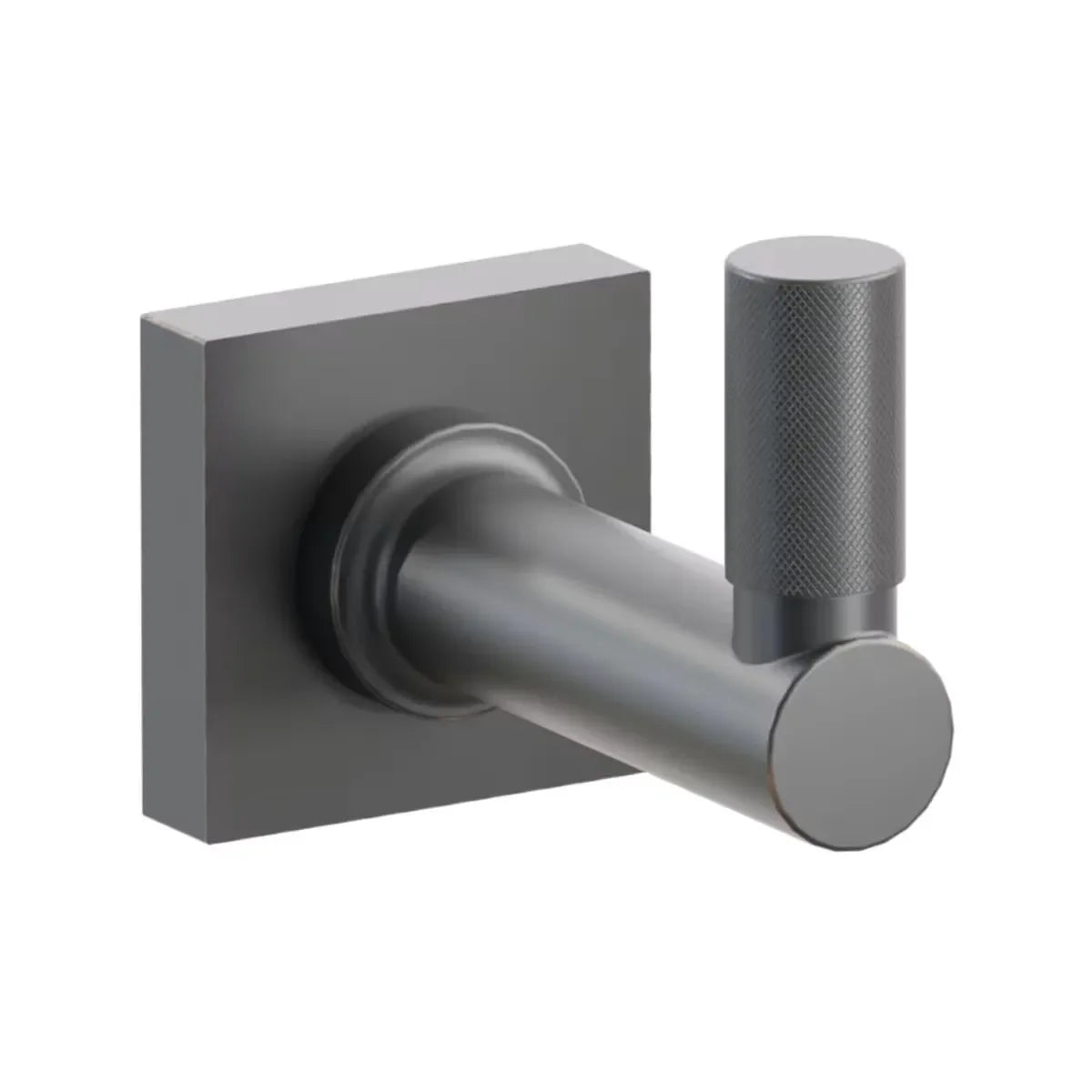 EmtekEmtek Select Round Stem with Knurled Tip Single Hook with Small Square Rosette in 