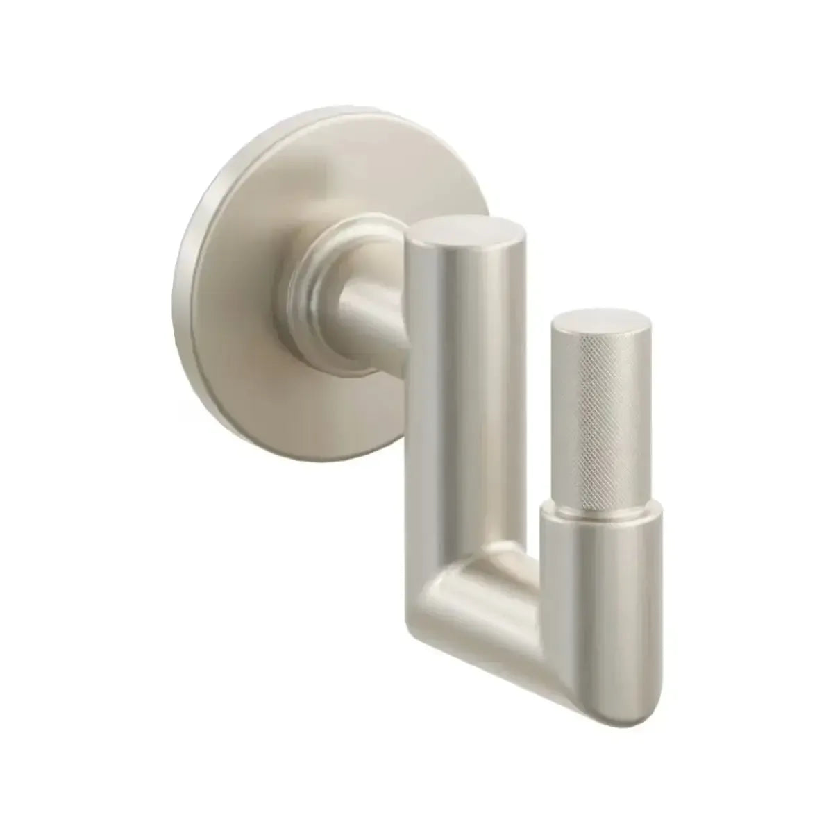 Emtek Select Round Stem with Knurled Tip U Hook with Small Disc Rosette in Satin Nickel finish