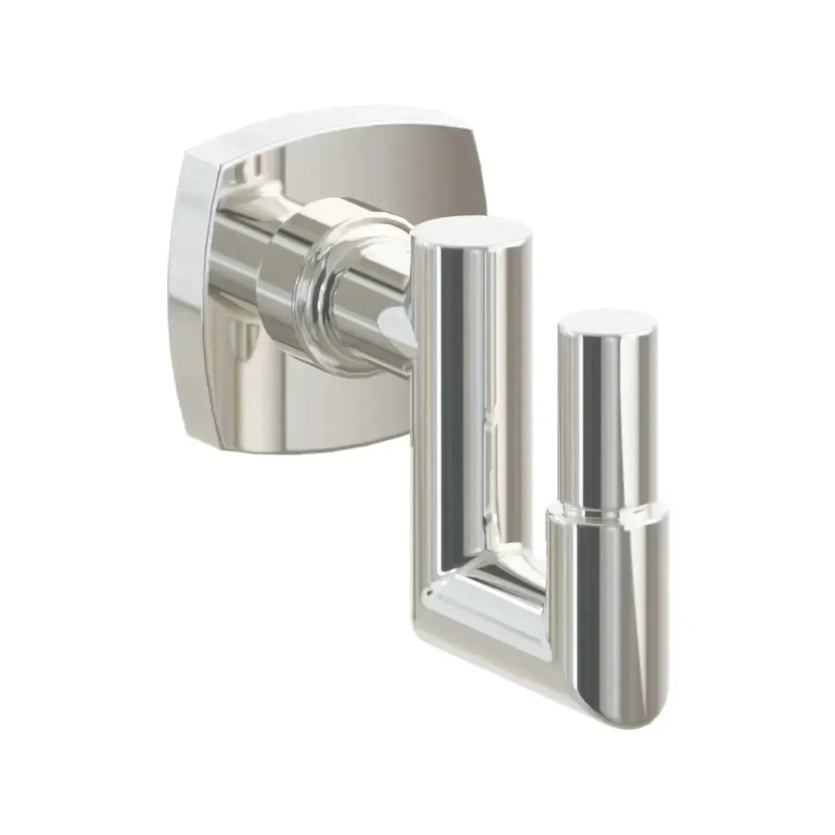 Emtek Select Round Stem with Smooth Tip U Hook with Soft Square Rosette in Lifetime Polished Nickel finish