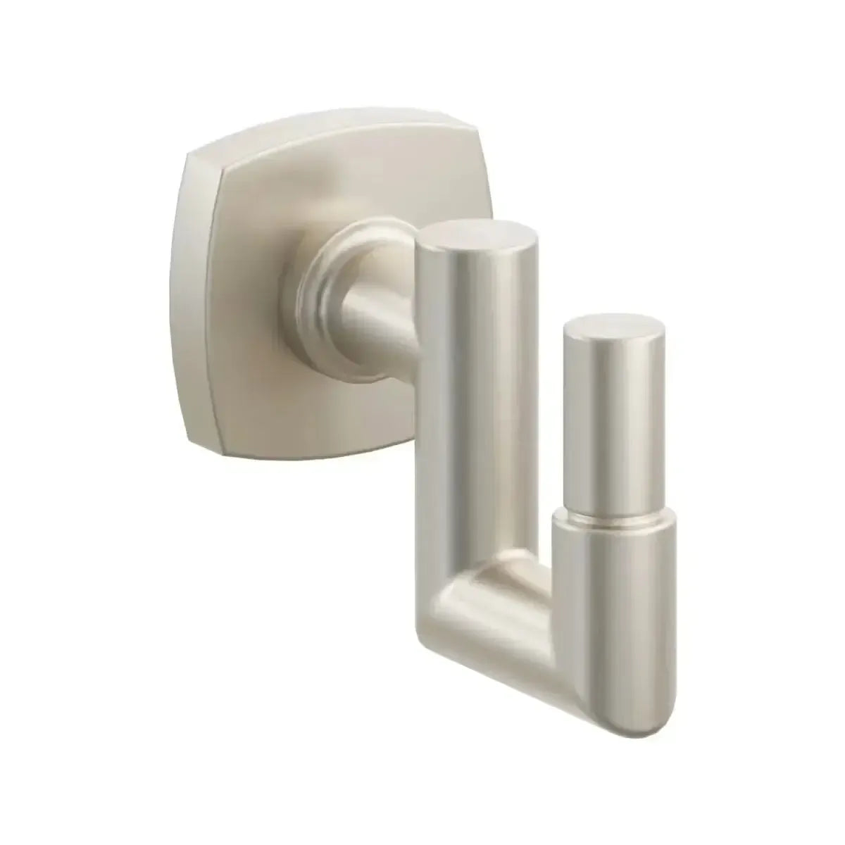 Emtek Select Round Stem with Smooth Tip U Hook with Soft Square Rosette in Satin Nickel finish