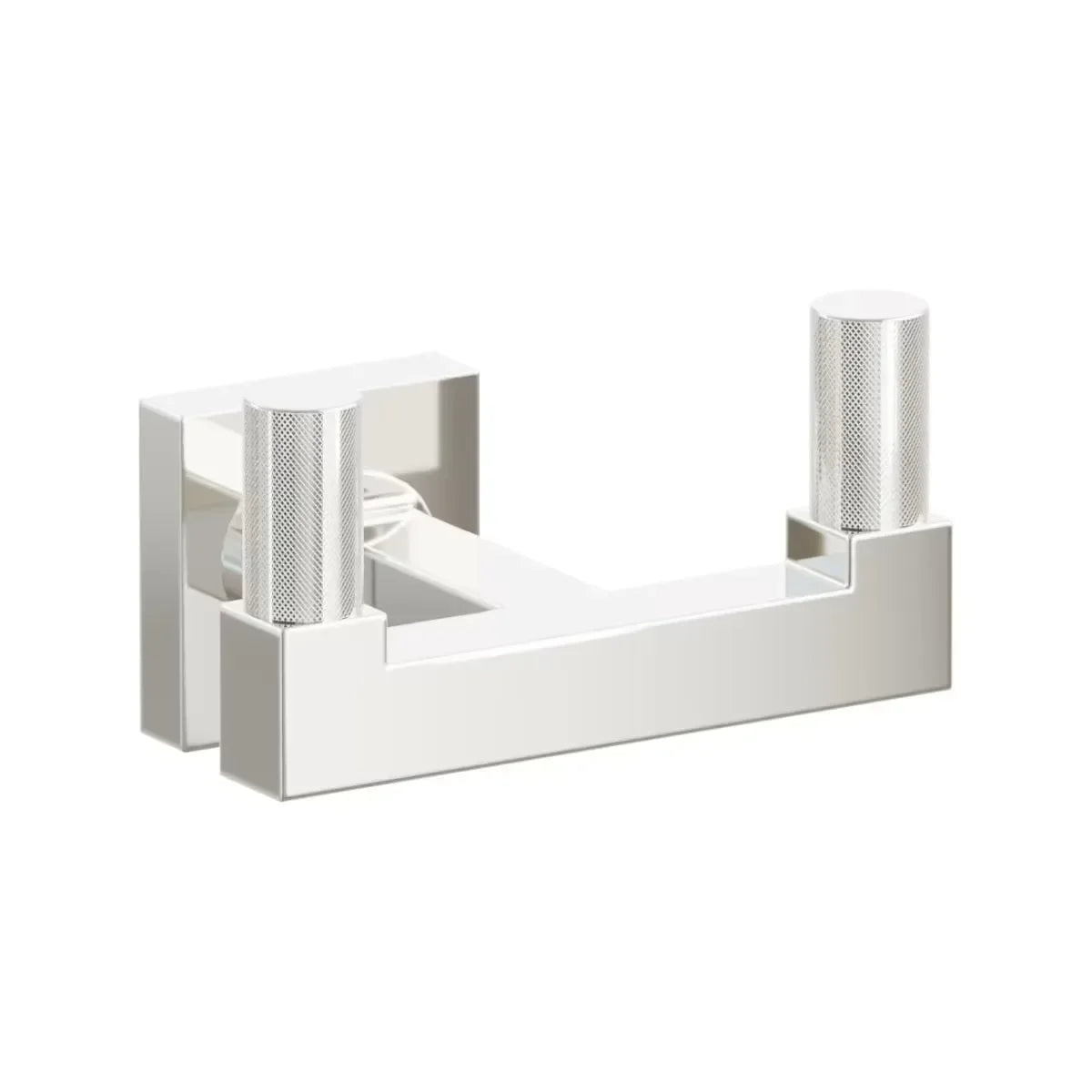 EmtekEmtek Select Square Stem with Knurled Tip Double Hook with Small Square Rosette in 