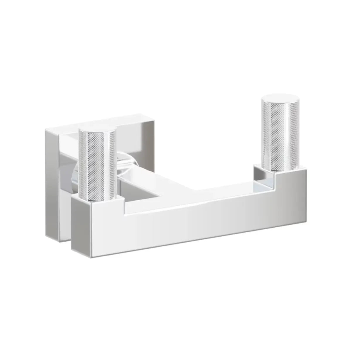 EmtekEmtek Select Square Stem with Knurled Tip Double Hook with Small Square Rosette in 