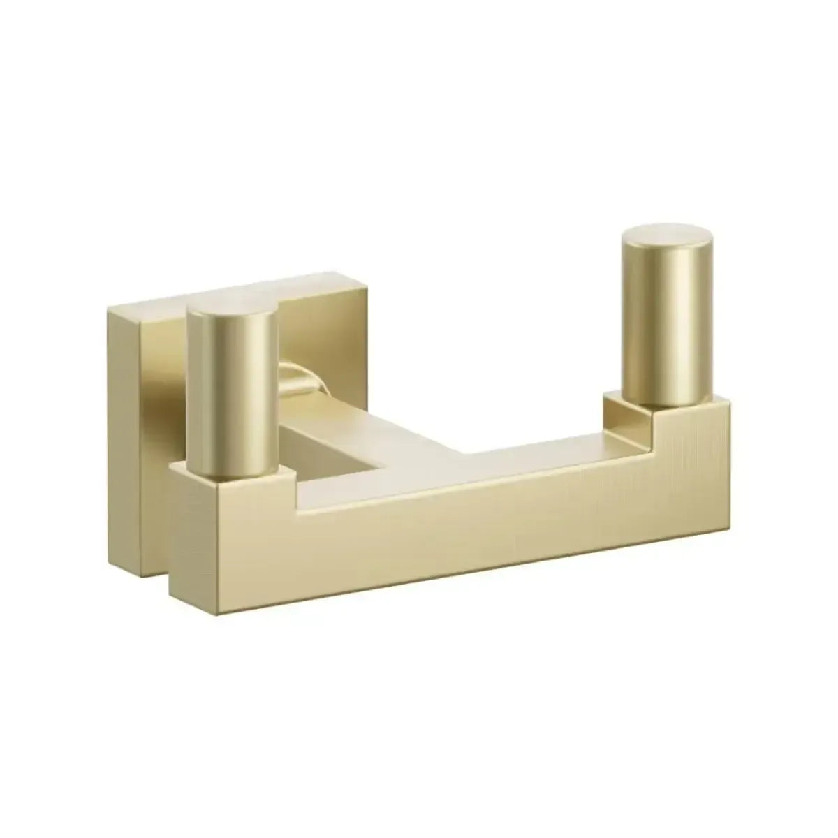 Emtek Select Square Stem with Smooth Tip Double Hook with Small Square Rosette in Satin Brass finish