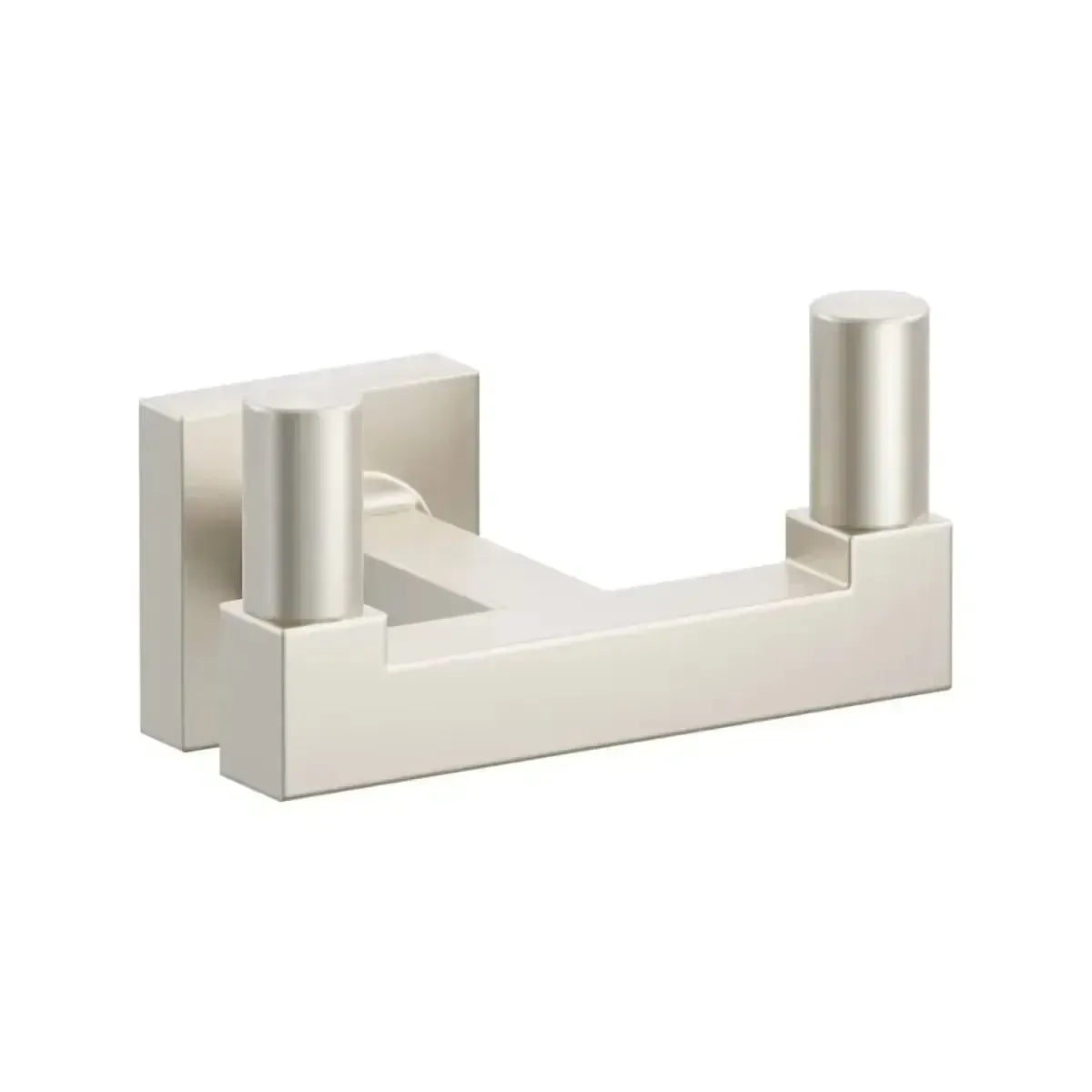 Emtek Select Square Stem with Smooth Tip Double Hook with Small Square Rosette in Satin Nickel finish