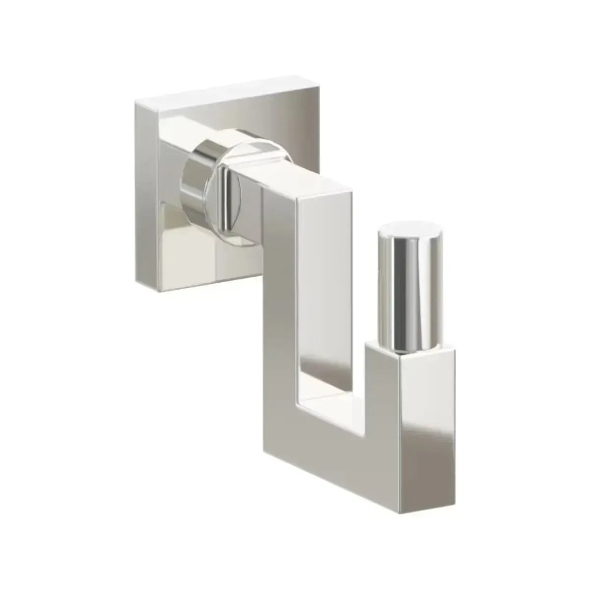 Emtek Select Square Stem with Smooth Tip U Hook with Small Square Rosette in Lifetime Polished Nickel finish