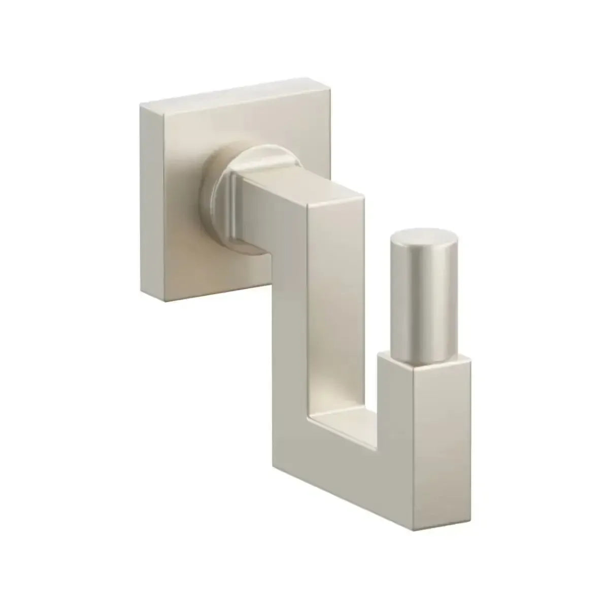 Emtek Select Square Stem with Smooth Tip U Hook with Small Square Rosette in Satin Nickel finish