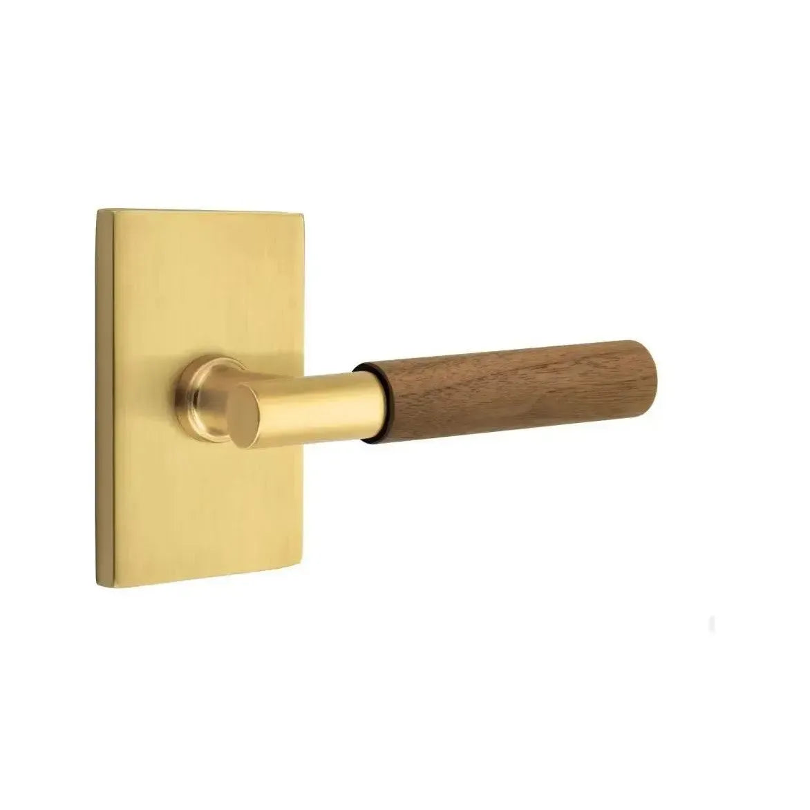 EmtekEmtek Select T-Bar Dark Walnut Lever with Modern Rectangular Rosette in 