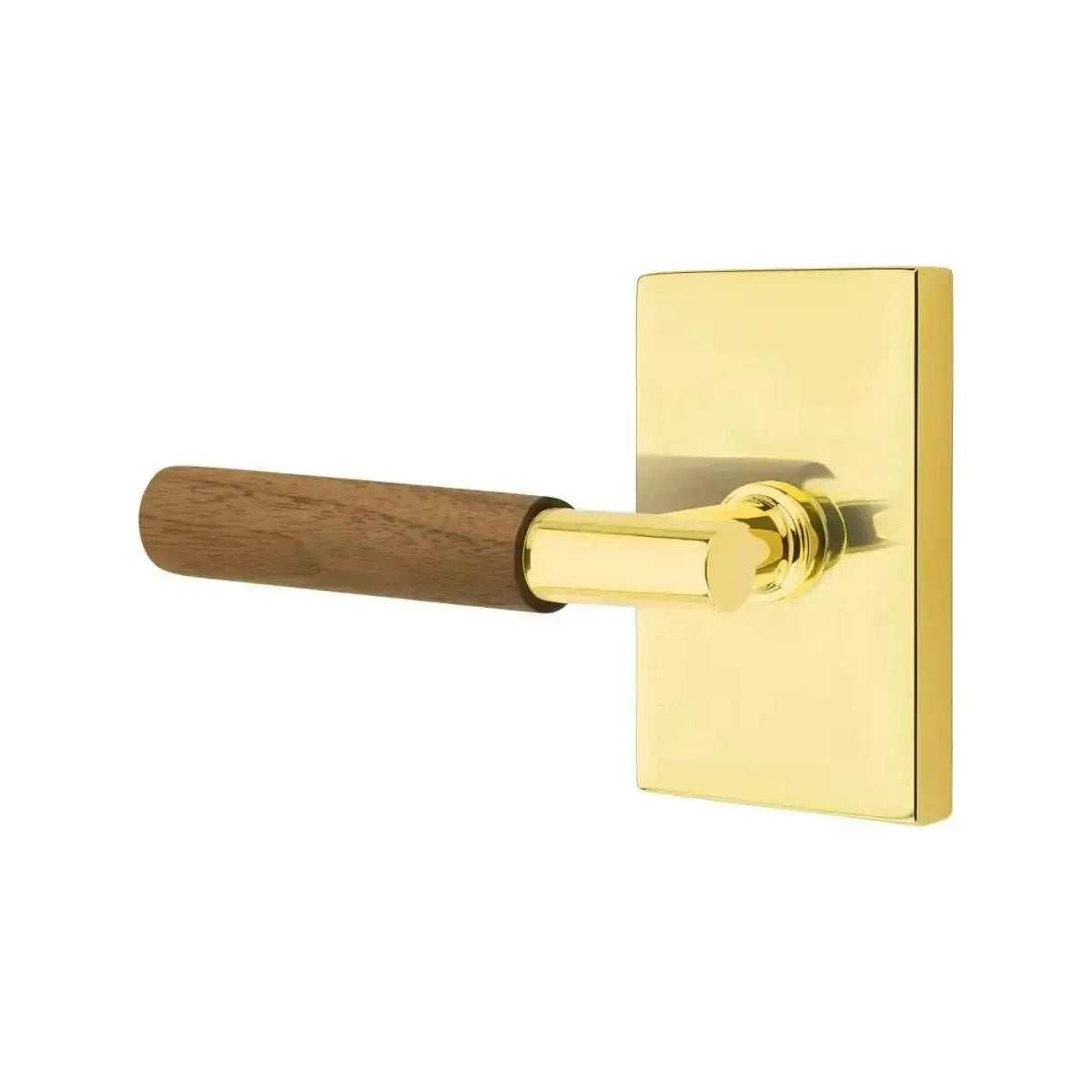 EmtekEmtek Select T-Bar Dark Walnut Lever with Modern Rectangular Rosette in 