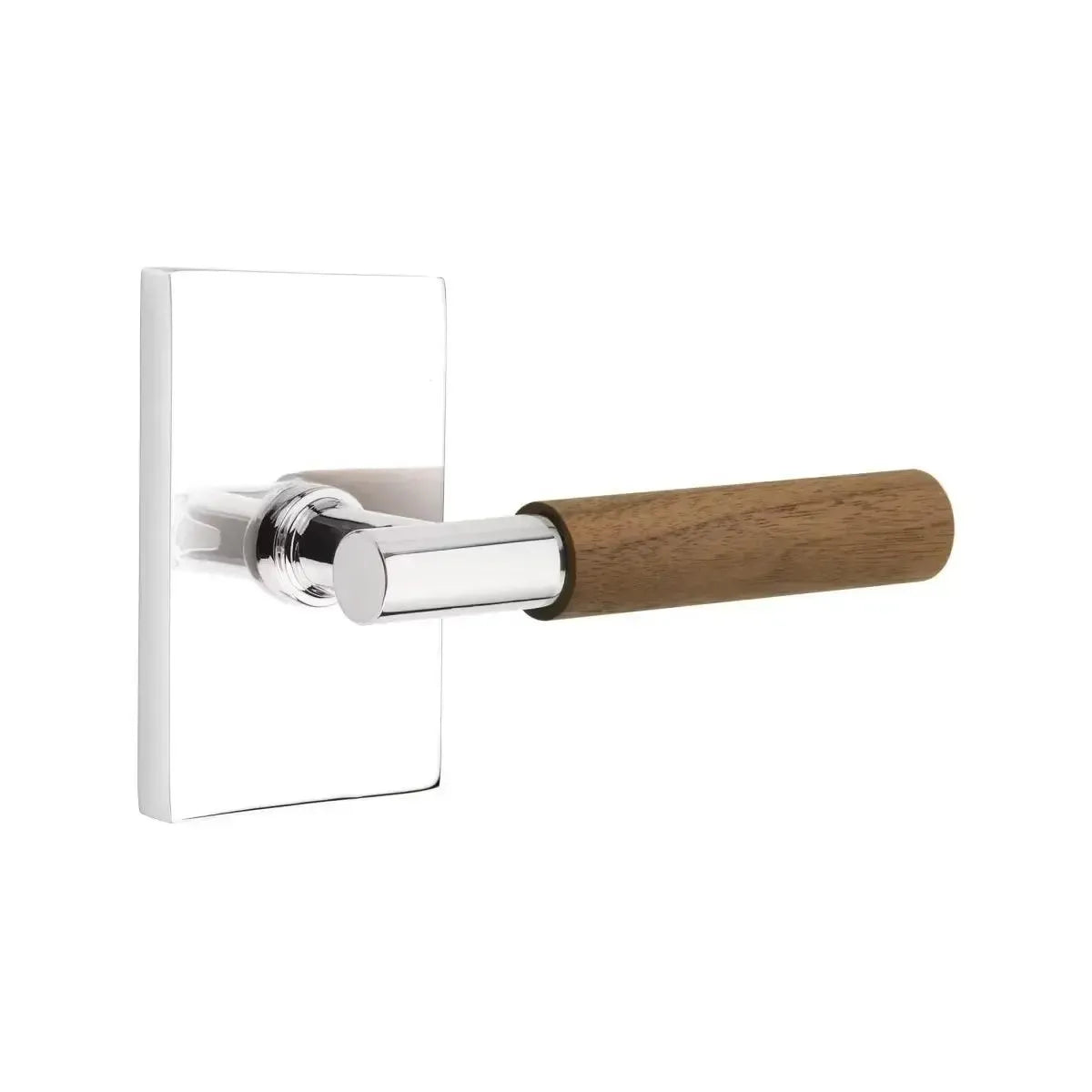 EmtekEmtek Select T-Bar Dark Walnut Lever with Modern Rectangular Rosette in 