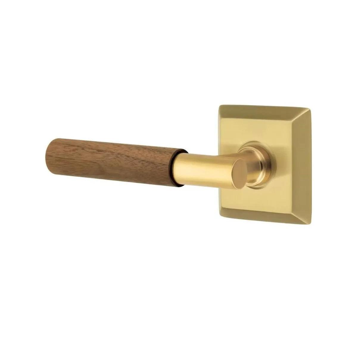 Emtek Select T-Bar Dark Walnut Lever with Quincy Rosette 