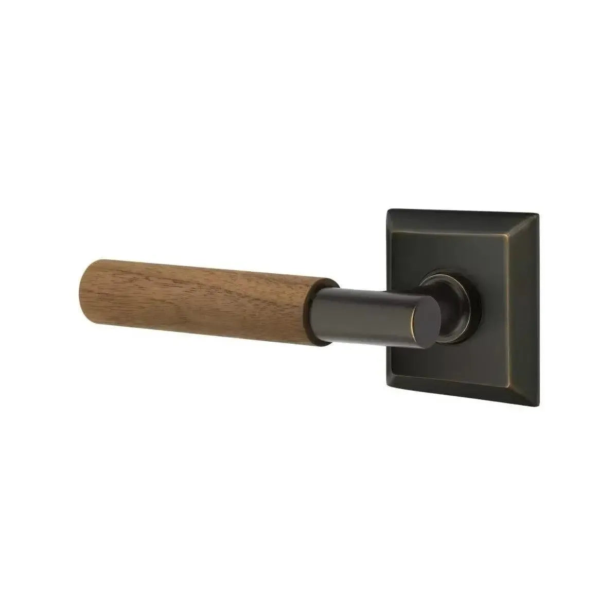 Emtek Select T-Bar Dark Walnut Lever with Quincy Rosette in finish