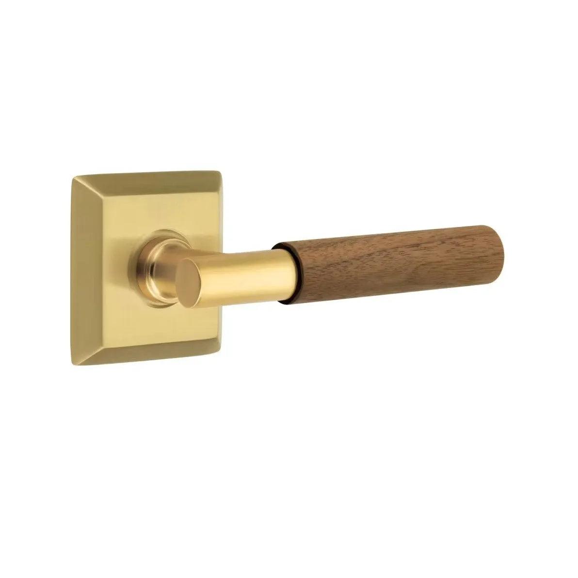 Emtek Select T-Bar Dark Walnut Lever with Quincy Rosette French Antique