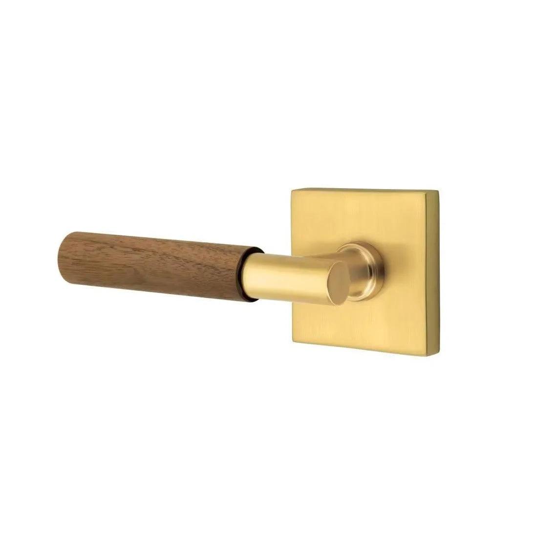 Emtek Select T-Bar Dark Walnut Lever with Square Rosette 
