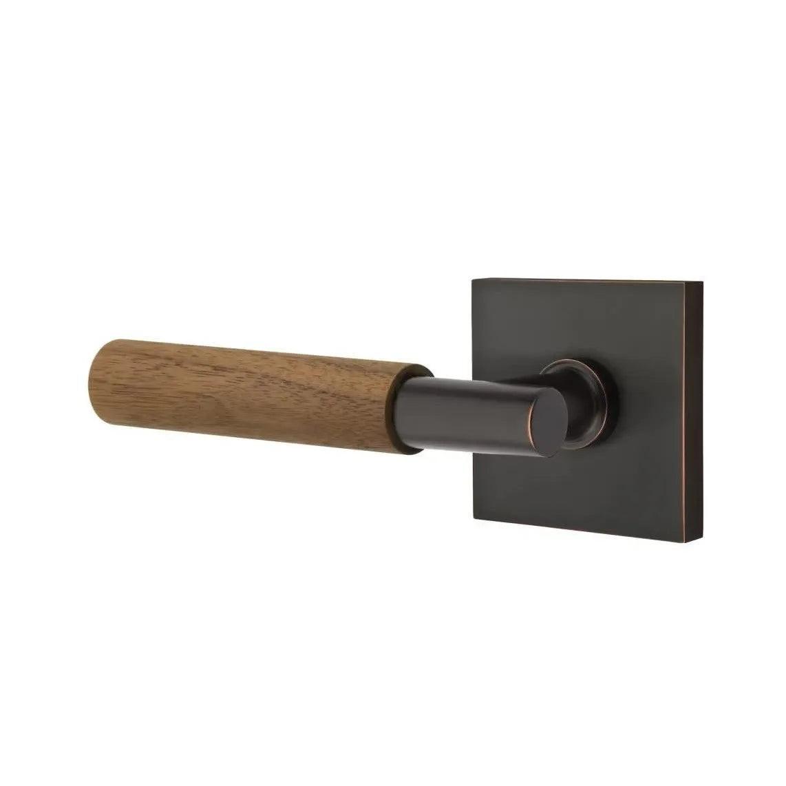 Emtek Select T-Bar Dark Walnut Lever with Square Rosette 