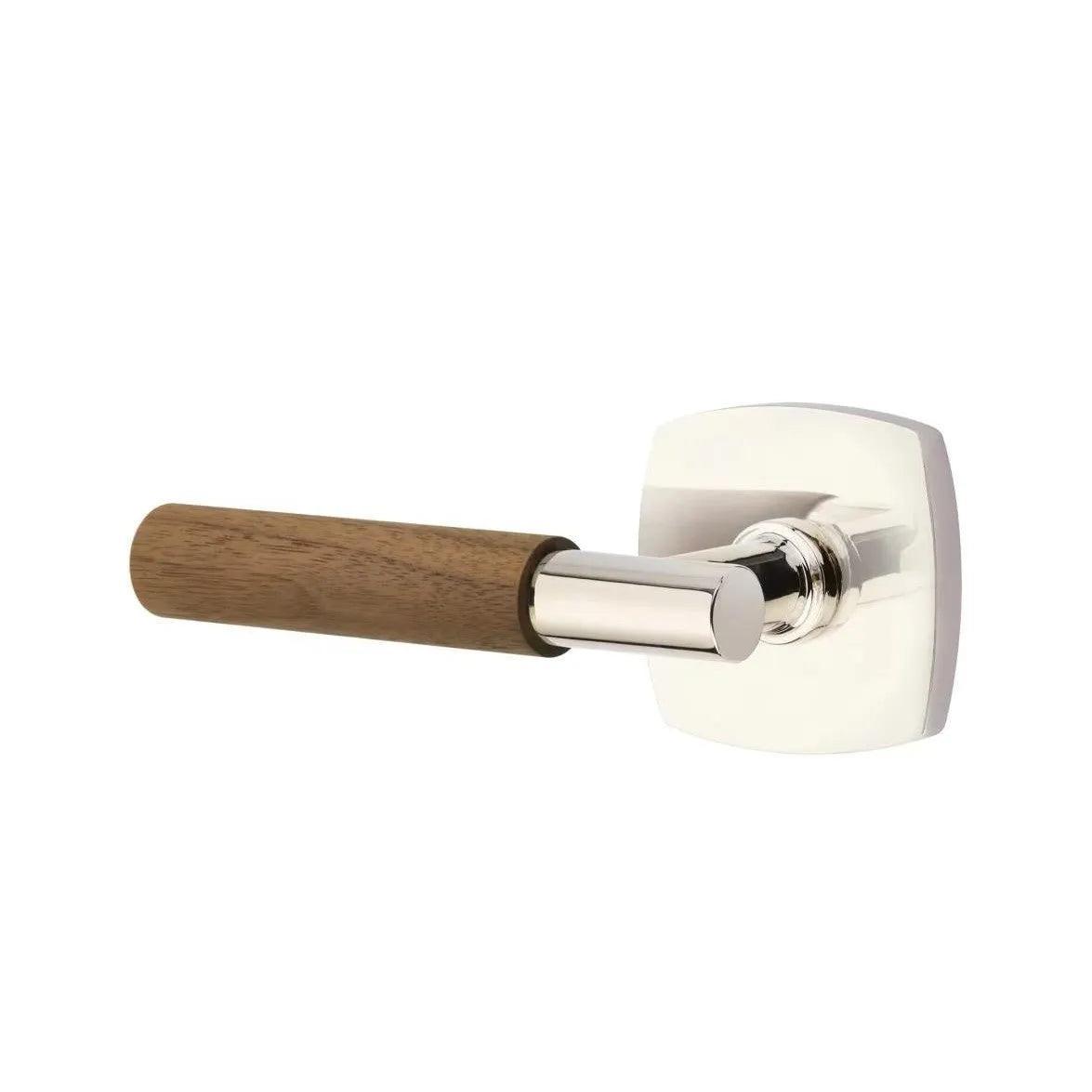 Emtek Select T-Bar Dark Walnut Lever with Urban Modern Rosette 