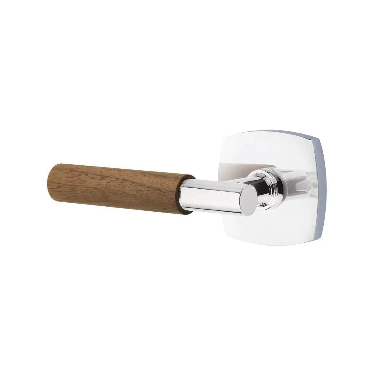 Emtek Select T-Bar Dark Walnut Lever with Urban Modern Rosette 
