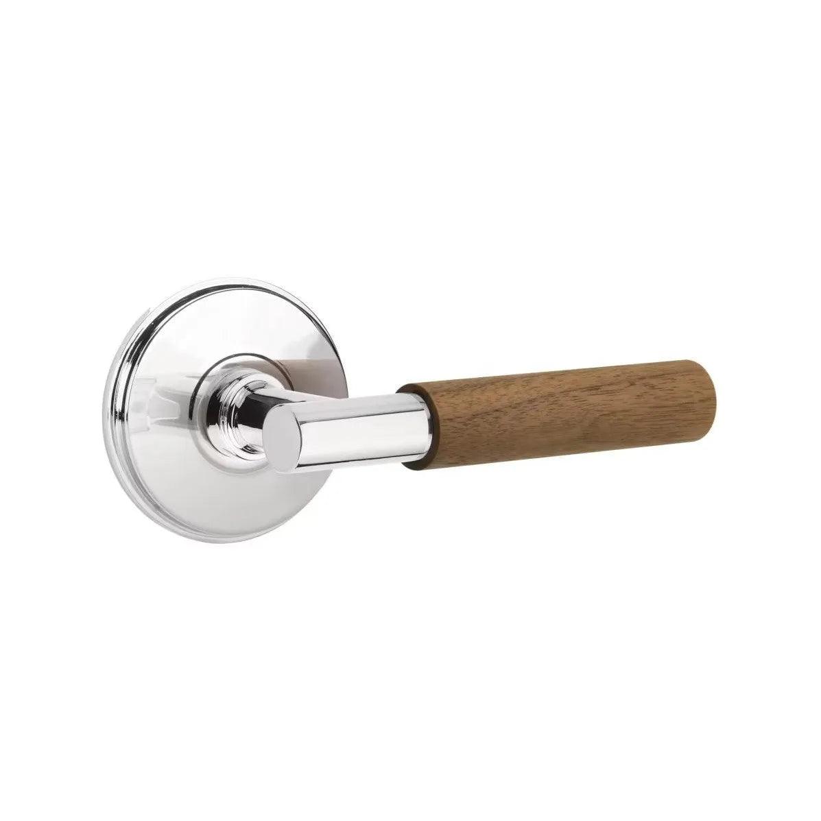 Emtek Select T-Bar Dark Walnut Lever with Watford Rosette Polished Chrome
