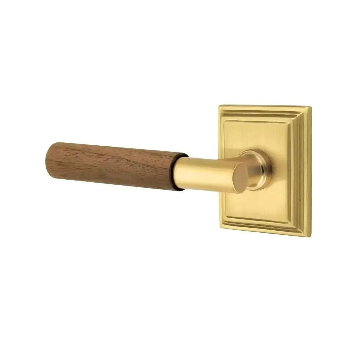 Emtek Select T-Bar Dark Walnut Lever with Wilshire Rosette in finish