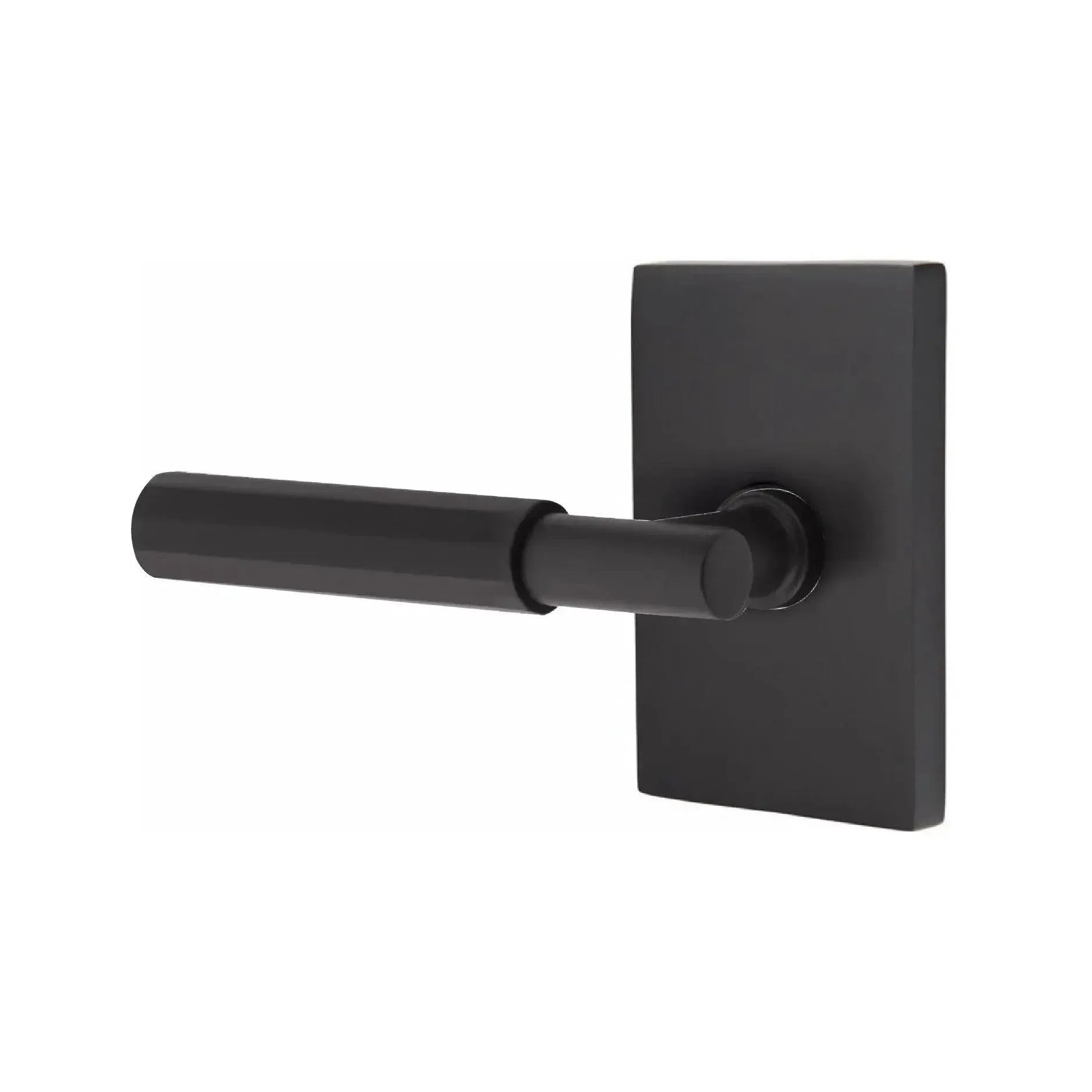 EmtekEmtek Select T-Bar Faceted Lever with Modern Rectangular Rosette in 