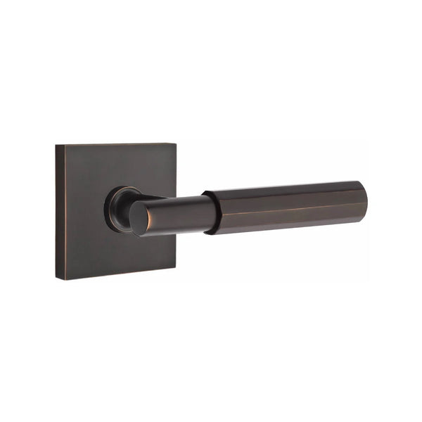 Emtek Select T-Bar Faceted Lever with Square Rosette in finish