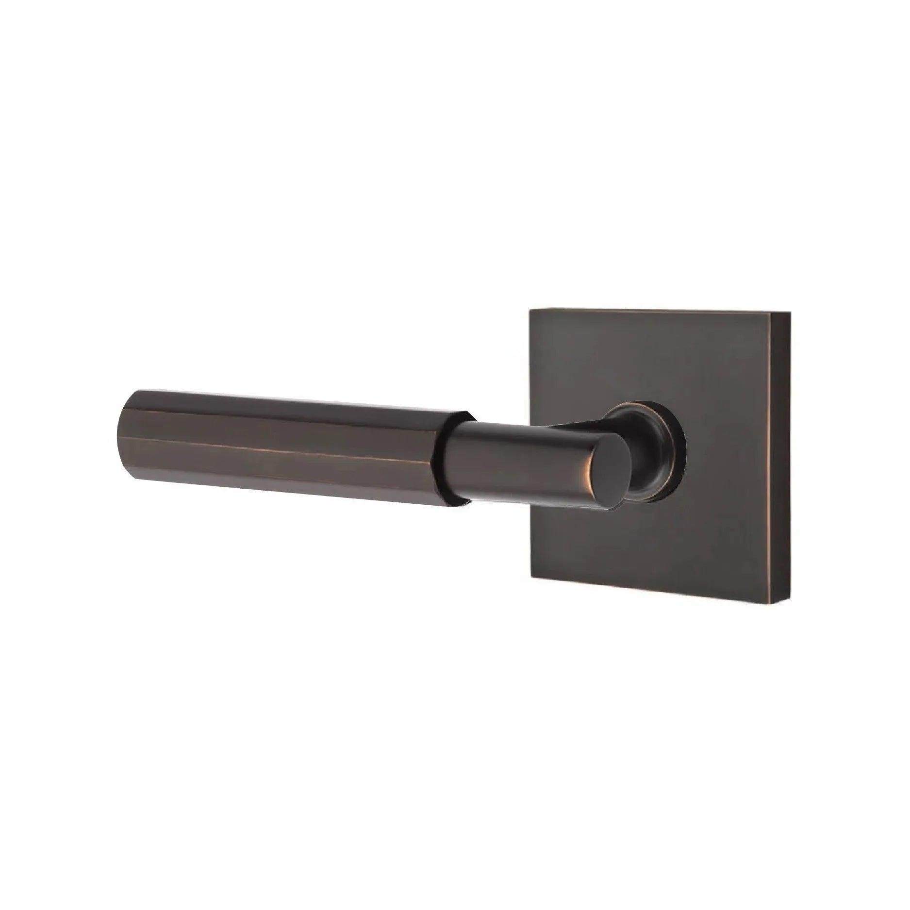 Emtek Select T-Bar Faceted Lever with Square Rosette Oil Rubbed Bronze