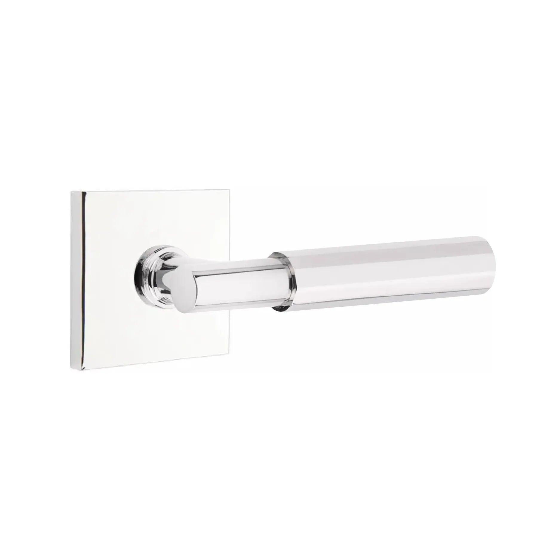 Emtek Select T-Bar Faceted Lever with Square Rosette Polished Chrome