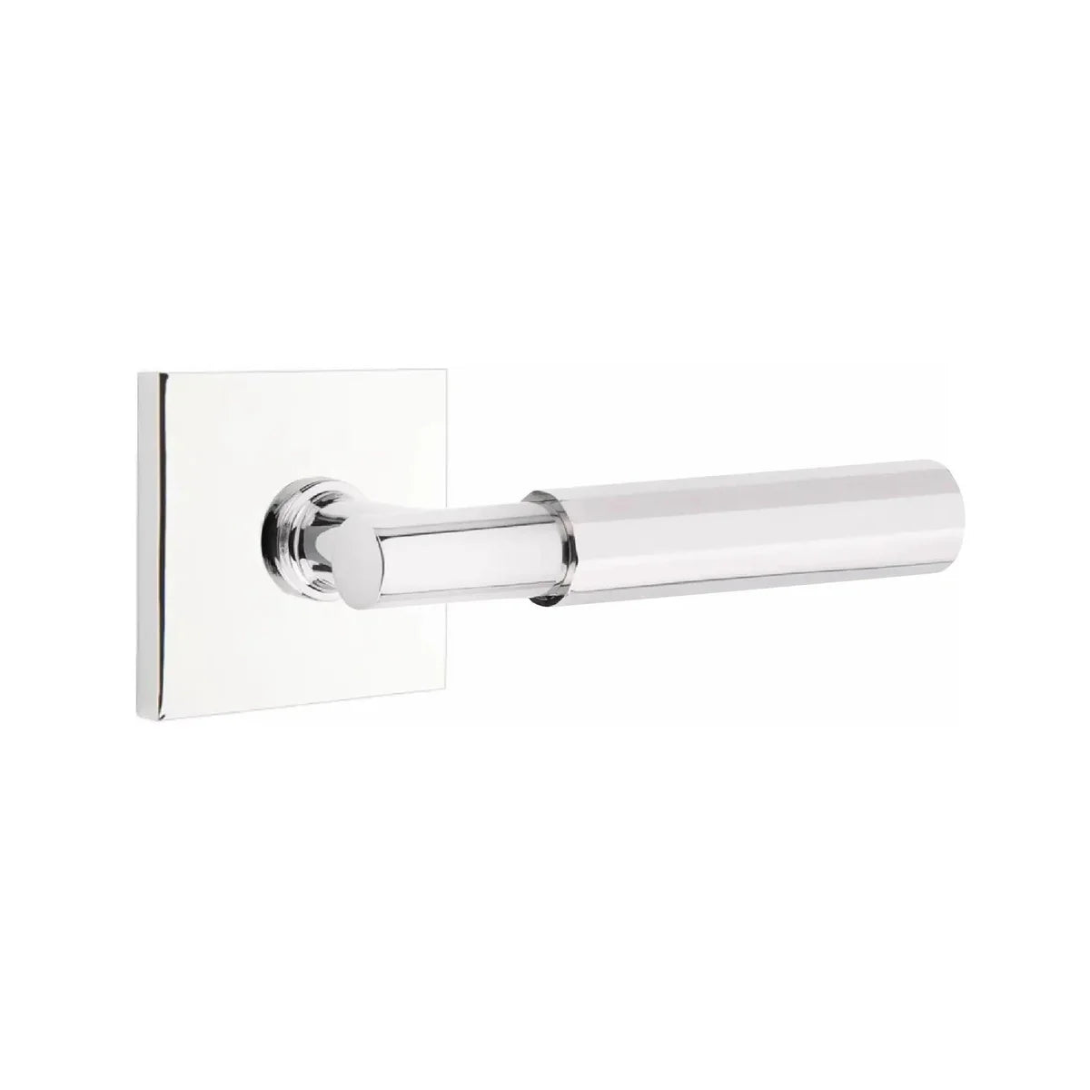 Emtek Select T-Bar Faceted Lever with Square Rosette Polished Chrome