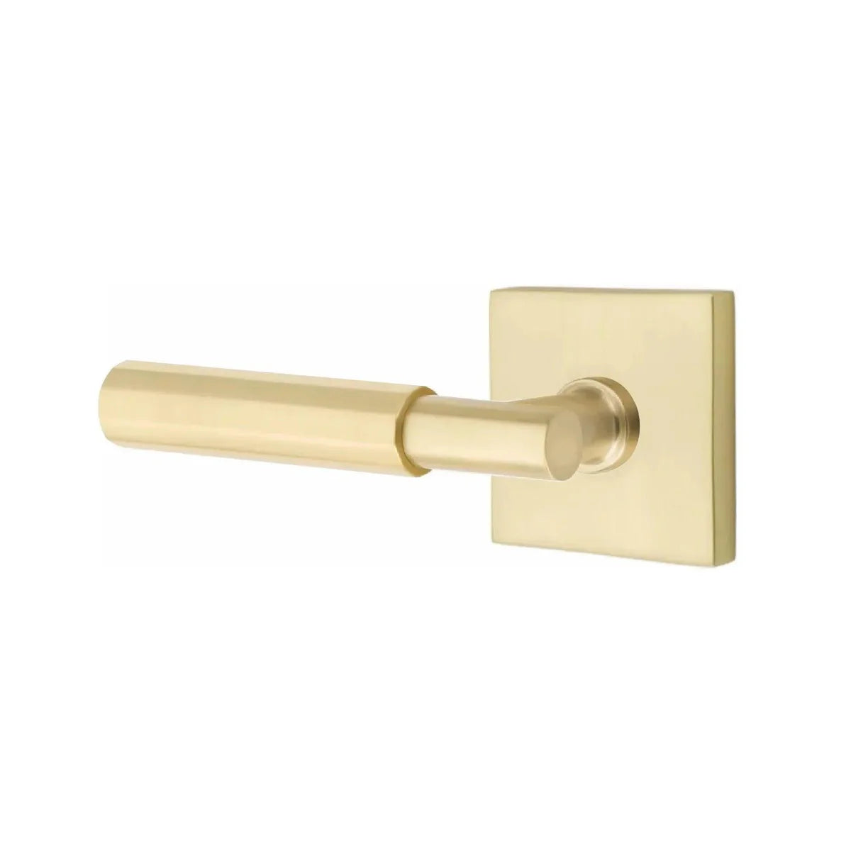 Emtek Select T-Bar Faceted Lever with Square Rosette Satin Brass