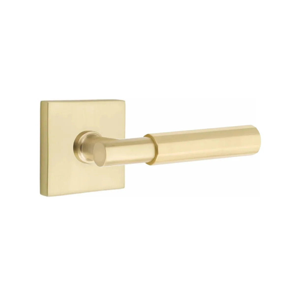 Emtek Select T-Bar Faceted Lever with Square Rosette Satin Brass