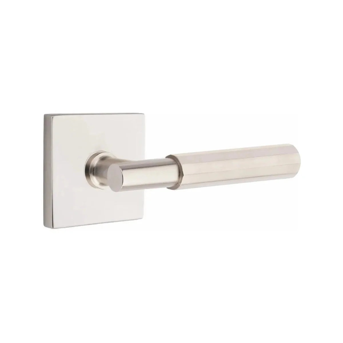 Emtek Select T-Bar Faceted Lever with Square Rosette Satin Nickel