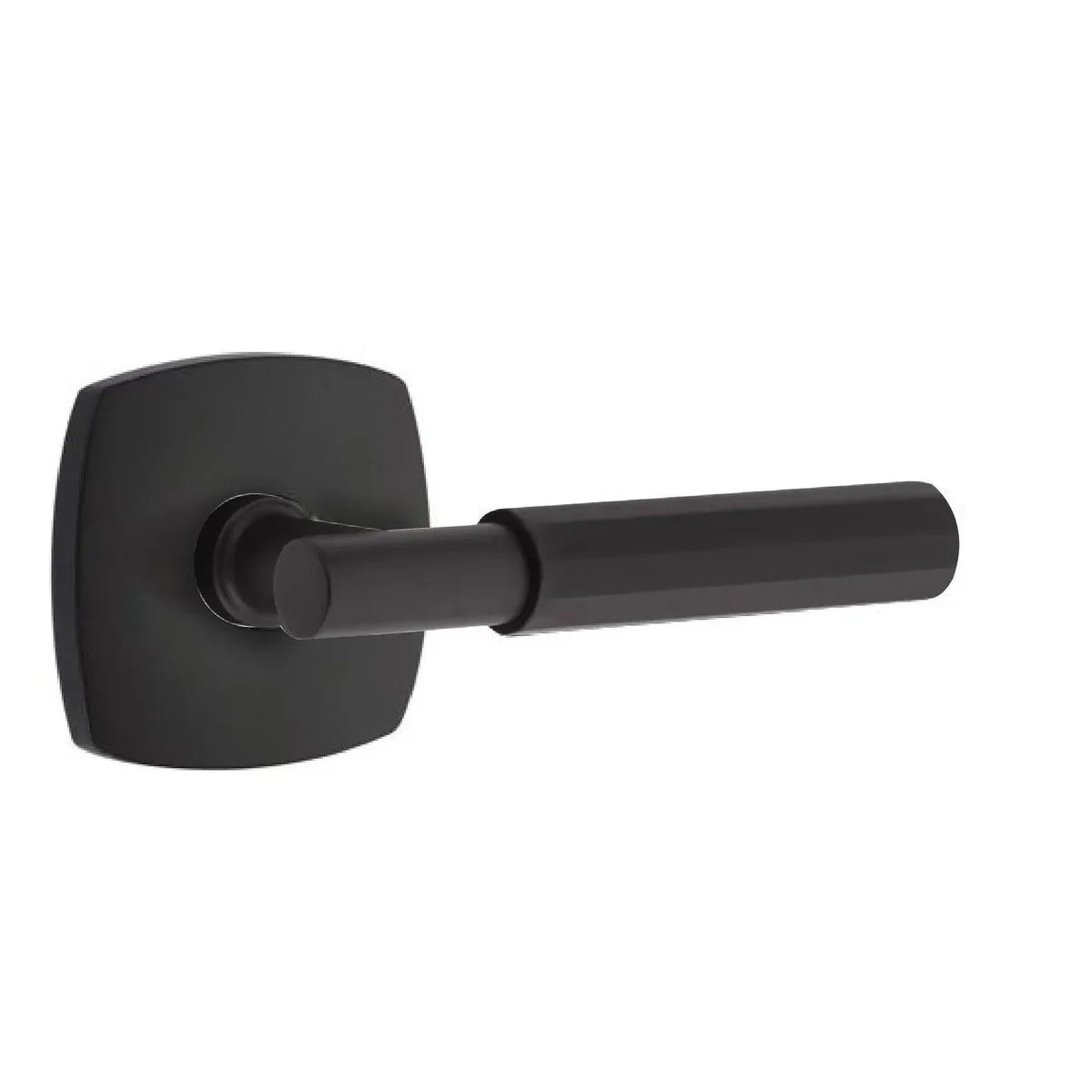 Emtek Select T-Bar Faceted Lever with Urban Modern Rosette Flat Black