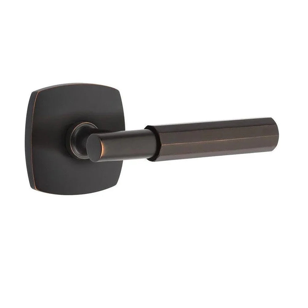 Emtek Select T-Bar Faceted Lever with Urban Modern Rosette Oil Rubbed Bronze