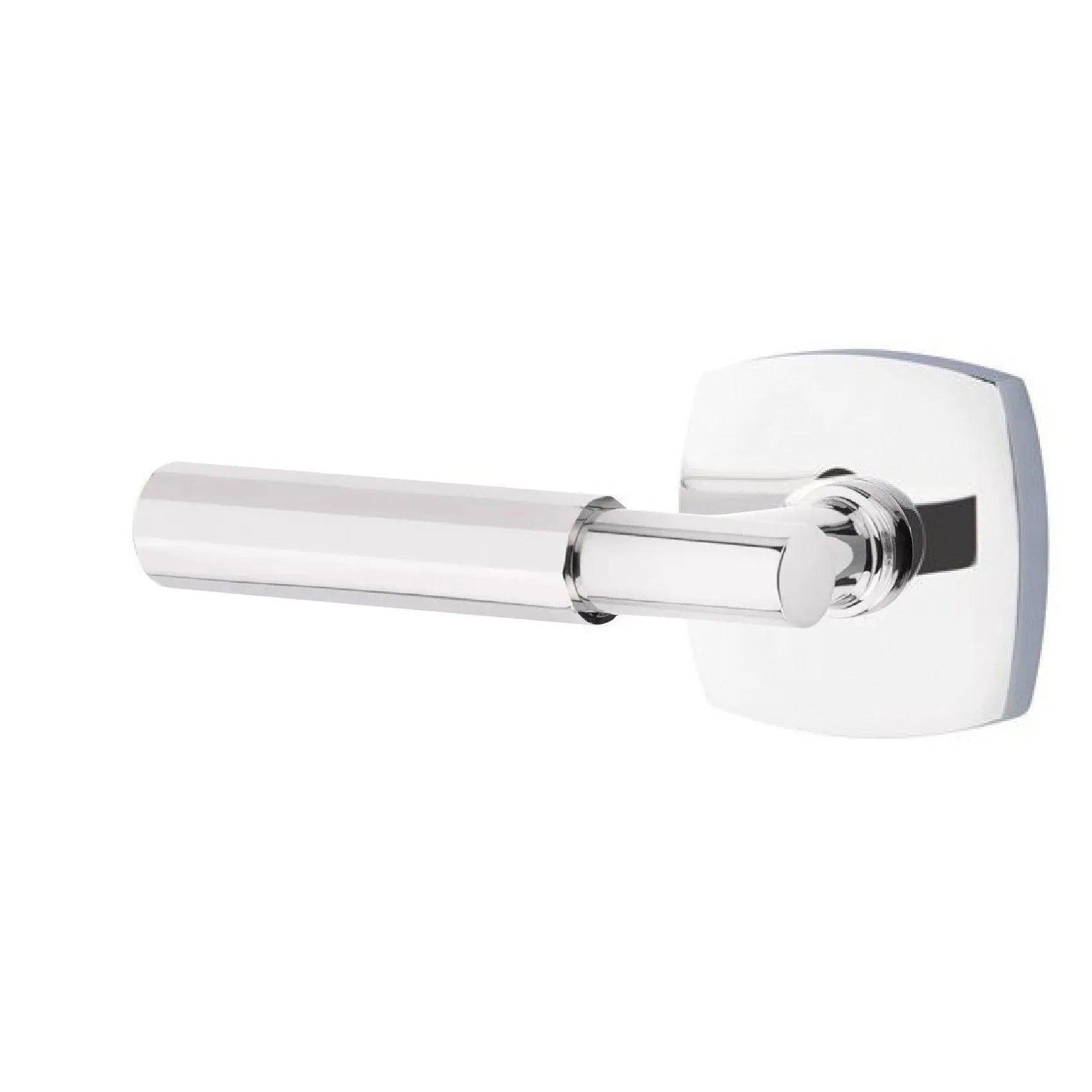 Emtek Select T-Bar Faceted Lever with Urban Modern Rosette Polished Chrome