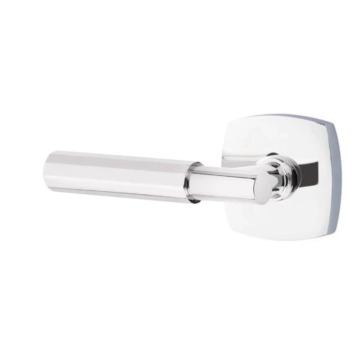 Emtek Select T-Bar Faceted Lever with Urban Modern Rosette Polished Chrome