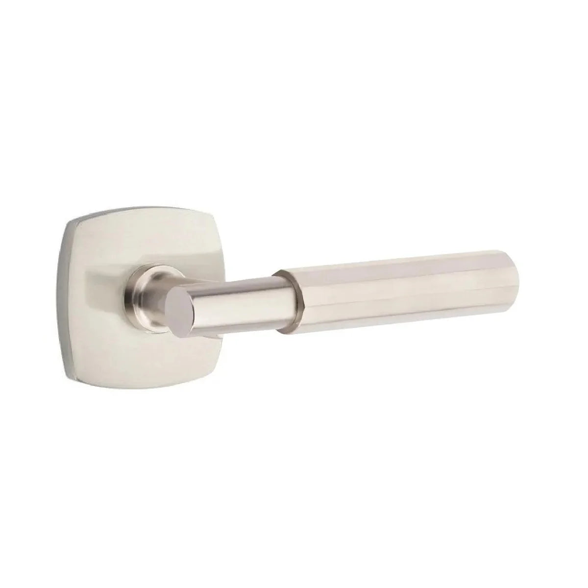 Emtek Select T-Bar Faceted Lever with Urban Modern Rosette Satin Nickel