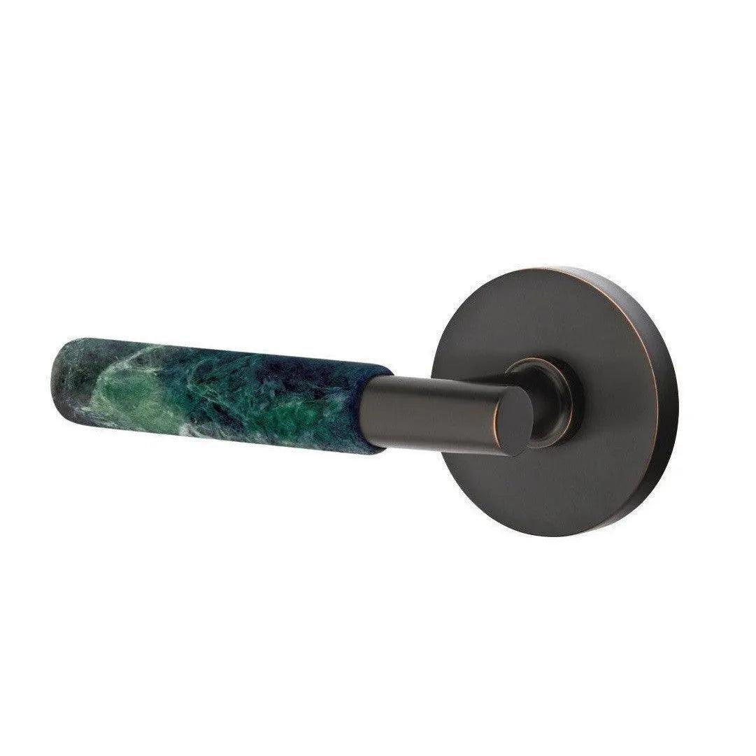 Emtek Select T-Bar Green Marble Lever with Disk Rosette 
