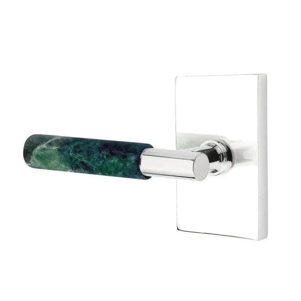 EmtekEmtek Select T-Bar Green Marble Lever with Modern Rectangular Rosette in 