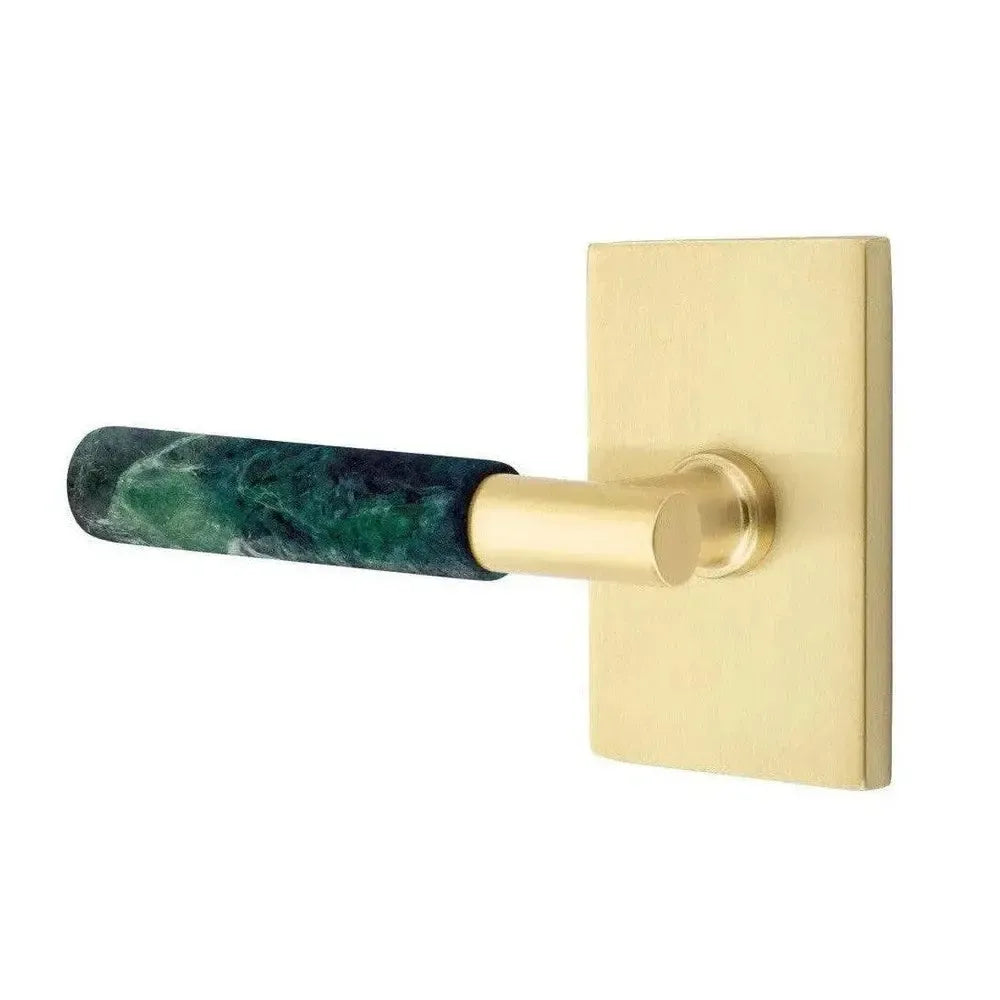 EmtekEmtek Select T-Bar Green Marble Lever with Modern Rectangular Rosette in 
