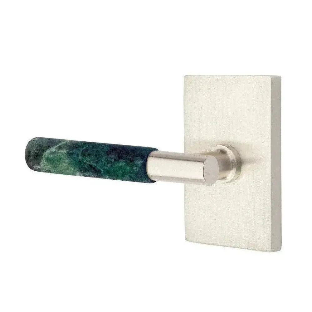 EmtekEmtek Select T-Bar Green Marble Lever with Modern Rectangular Rosette in 